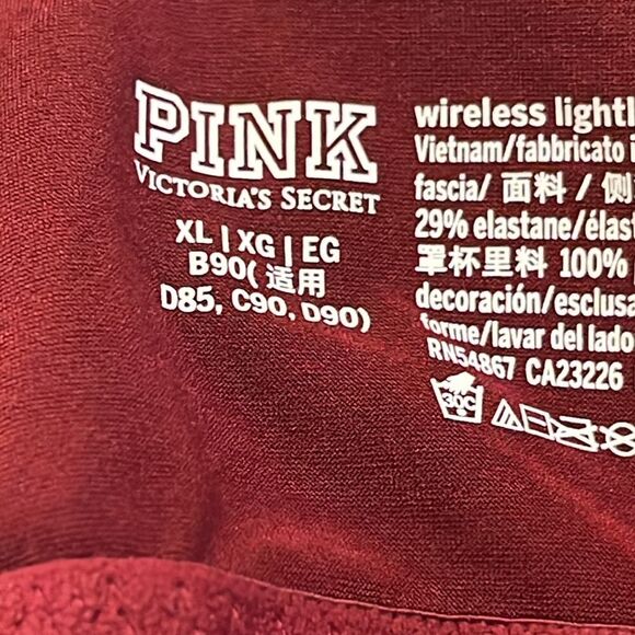 Victoria Secret Bralette Bra Small Satin Molded Cup Pull On Red XL - Picture 5 of 6